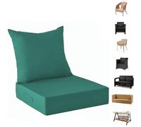 Genérico Cojines para Muebles de Jardín con Respaldo - Juego de 2 Cojines para Sillas Sillones Cojines para Exteriores Balcones Repelentes Al Agua para Coches Oficinas,J,pad62*62 * 8CMpillow62*50CM