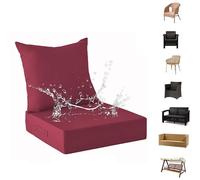 Genérico Cojines para Muebles de Jardín con Respaldo - Juego de 2 Cojines para Sillas Sillones Cojines para Exteriores Balcones Repelentes Al Agua para Coches Oficinas,I,pad55*60 * 10CMpillow55*50CM