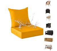 Genérico Cojines para Muebles de Jardín con Respaldo - Juego de 2 Cojines para Sillas Sillones Cojines para Exteriores Balcones Repelentes Al Agua para Coches Oficinas,N,pad62*62 * 8CMpillow62*50CM