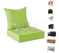Genérico Cojines para Muebles de Jardín con Respaldo - Juego de 2 Cojines para Sillas Sillones Cojines para Exteriores Balcones Repelentes Al Agua para Coches Oficinas,G,pad62*62 * 12CMpillow62*50CM