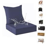 Genérico Cojines para Muebles de Jardín con Respaldo - Juego de 2 Cojines para Sillas Sillones Cojines para Exteriores Balcones Repelentes Al Agua para Coches Oficinas,F,pad48*48 * 8CMpillow48*43CM