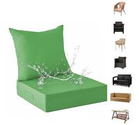 Genérico Cojines para Muebles de Jardín con Respaldo - Juego de 2 Cojines para Sillas Sillones Cojines para Exteriores Balcones Repelentes Al Agua para Coches Oficinas,K,pad62*62 * 12CMpillow62*50CM