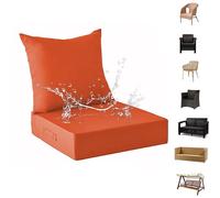 Genérico Cojines para Muebles de Jardín con Respaldo - Juego de 2 Cojines para Sillas Sillones Cojines para Exteriores Balcones Repelentes Al Agua para Coches Oficinas,L,pad62*62 * 8CMpillow62*50CM