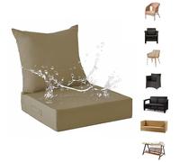 Genérico Cojines para Muebles de Jardín con Respaldo - Juego de 2 Cojines para Sillas Sillones Cojines para Exteriores Balcones Repelentes Al Agua para Coches Oficinas,B,pad60*60 * 15CMpillow60*57CM
