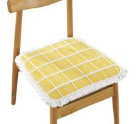 Genérico Cojines Silla Herradura Lote 4 - Algodón Tejido 100% & Relleno Carbón Bambú | Ribete Encaje | Correas Anti-Desliz | 3 Tamaños | Lavable Máquina | Confort Todo Clima (H 40 * 40cm/16 * 16in)