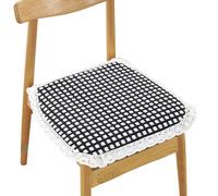 Genérico Cojines Silla Herradura Lote 4 - Algodón Tejido 100% & Relleno Carbón Bambú | Ribete Encaje | Correas Anti-Desliz | 3 Tamaños | Lavable Máquina | Confort Todo Clima (A 50 * 50cm/20 * 20in)