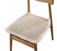 Genérico Cojines Silla Herradura Lote 4 - Algodón Tejido 100% & Relleno Carbón Bambú | Ribete Encaje | Correas Anti-Desliz | 3 Tamaños | Lavable Máquina | Confort Todo Clima (G 45 * 45cm/18 * 18in)