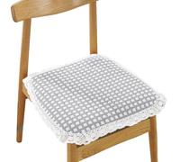 Genérico Cojines Silla Herradura Lote 4 - Algodón Tejido 100% & Relleno Carbón Bambú | Ribete Encaje | Correas Anti-Desliz | 3 Tamaños | Lavable Máquina | Confort Todo Clima (B 45 * 45cm/18 * 18in)