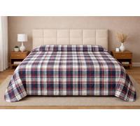 Genérico Colcha Bouti Acolchada Ligera para Cama | Edredón de Verano Suave y Transpirable | Cubrecama Decorativo Disponible en Varios Diseños y Medidas. (Azul, Cama 135, Cuadros Clásicos)
