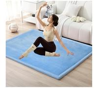 Genérico Colchón De Suelo Japonés, Colchón De Futón, Tapete De Tatami For Dormir, Almohadilla For Dormir Plegable, Dormitorio Portátil Tamaño Queen(Light Blue,127x127cm)