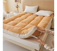 Genérico Colchón De Suelo Japonés, Colchón De Suelo Suave Y Esponjoso, Colchón Futón Enrollable Y Portátil con Correa De Sujeción Elástica, Colchón Japonés para Dormitorio(Yellow,90x200cm)