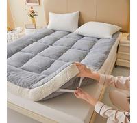 Genérico Colchón De Suelo Japonés, Colchón De Suelo Suave Y Esponjoso, Colchón Futón Enrollable Y Portátil con Correa De Sujeción Elástica, Colchón Japonés para Dormitorio(Gray,90x200cm)