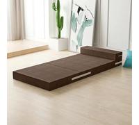 Genérico Colchón Plegable Individual O Doble De 5, 8 Y 10 Cm, con Almohada Portátil Colchón para Invitados con Funda Lavable Ideal para Camping, Viajes Y Camas De Suelo,Marrón,160 * 60 * 10cm