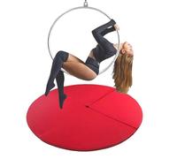 Genérico Colchoneta portátil para aro aéreo, Antideslizante, para Baile y Fitness, cojín de Seguridad Plegable para Barra de Striptease, para Yoga en casa y Gimnasio - Rojo, 160 cm x 3 cm (63 x 1,2 p