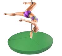 Genérico Colchoneta Redonda Plegable para Pole Dance, de Espuma Antideslizante de 2,5 a 10 cm de Grosor, para Gimnasia, Fitness y Yoga aéreo. Color Verde, 120 cm x 3 cm (47,2 x 1,2 Pulgadas).