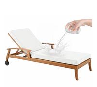 Genérico Colchoneta Tumbona Exterior De Poliéster Impermeable, Sun Lounger Cushions Protección Solar Y Antideslizante,para 6 Cintas Y Funda Extraíble,para Jardín,Terraza,Piscina,Blanca,178x59x6cm