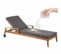 Genérico Colchoneta Tumbona Exterior De Poliéster Impermeable, Sun Lounger Cushions Protección Solar Y Antideslizante,para 6 Cintas Y Funda Extraíble,para Jardín,Terraza,Piscina,Dark Gray,203x66x8cm