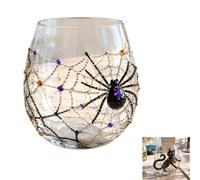 Genérico Colección de cristalería artesanal de Halloween 3D, vasos de vidrio de Halloween con diseño de gato negro, araña, calabaza fantasma, vasos espeluznantes para cócteles, café helado (B#)