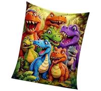 Generico Colección de mantas de dinosaurios - 200 x 150 cm - Manta con estampado de dinosaurios coloridos y cálidos, suave manta de terciopelo para sofá reclinable, salón, dormitorio, dormitorio, ap
