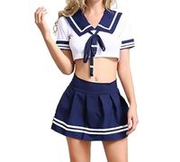 Genérico Colegiala Ropa Lencería - Traje de japonés Spandex | Sexy lencería uniforme estudiante traje play cosplay | Para la temática del carnaval para adultos