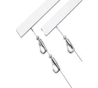 Genérico Colgador de Arte: Riel de Aluminio Oculto con Placa de Cubierta for galerías, museos y Estudios. Solución de exhibición Ajustable y Elegante.(2 Hook,100cm/39in)