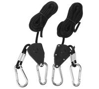 Genérico Colgador de Cuerda Ajustable para Luces de Cultivo 1 Par Engranajes Metálicos y Polea de Bloqueo Gancho Resistente Trinquete para Iluminación LED de Plantas y Cultivo Interior