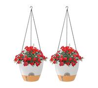Genérico Colgador de Plantas Autorriego con Cesta de depósito, 2 Piezas de macetas para Plantas de Flores para jardín, para Interiores y Exteriores, Ventana de Pared, Sala de Estar, Dormitorio, coci