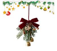 Genérico Colgador De Puerta con Cascabeles Navideños - para Las Fiestas De Invierno,Lazos de Navidad con Piñas y Campanas | para Entrada Porche Pared Interior Ventana Repisa Chimenea Árbol Corona