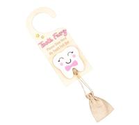 Genérico Colgador De Puerta Del De Los Dientes,Contenedor Para Guardar Dientes De Leche Con Ranura Para Monedas | Caja Recuerdos Madera Con Bolsita Infantil Decoración Hogar
