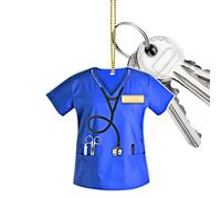 Genérico Colgador de retrovisor de acrílico - Uniforme de enfermera retrovisor del automóvil Colgante Llavero Accesorios de automóvil versátiles para ventana de manija de puerta de