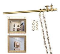 Genérico Colgadores de Cuadros de Metal for decoración de Pared,Sistema for Colgar Marcos de Cuadros,Kit for Colgar rieles de Cuadros de galería de Varillas de latón(110CM)