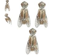 Genérico Colgante Ángel Silencioso, Elegante Colgante de Ángel Guardián, Plata de Ley 925, Joyería con Cabello Rizado Tallado a Mano y Alas de Filigrana, Para Mujeres y Hombres, Cumpleaños (3Pcs)