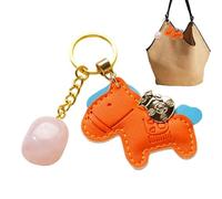 Generico Colgante Charm Para Llavero,2026 Año Del Caballo Colgante De Cuero PU,Llavero Forma de Caballo para Mochila - Regalo para Mujer Niño Niño Joven Familia, NARANJA, Fare riferimento alla