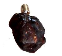 Genérico Colgante de Ámbar Natural Rojizo con Plata 925, Piedra Semipreciosa en Bruto, Color Miel, Joyería Artesanal