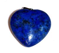 Genérico Colgante de Corazón en Lapislázuli Natural, Piedra Semipreciosa Azul,