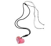 Generico Colgante de fluorita, collar con colgante en forma de corazón, fluorita natural, piedra de fluorita, aspecto misterioso vintage, para amigos, colegas, cumpleaños, Año Nuevo