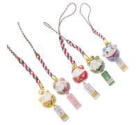 Genérico Colgante de Gato Suerte de Cerámica Cuerda para Llavero y Mochila, 5 Piezas Adorables y Decorativas Diseño Único y Tacto Suave Color Aleatorio