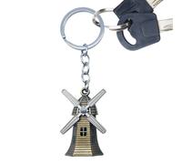 Genérico Colgante de llavero de metal: dije con forma de molino de viento, llavero de aleación pulida, accesorio decorativo | Etiqueta de llave de coche para bolso, mochila, joyería artesanal,