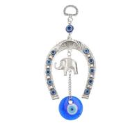 Genérico Colgante de Ojo Turco para Casa Forma de Herradura de Elefante en Aleación Azul, Amuleto Decorativo Que Protege y Trae Suerte para Oficina y Hogar