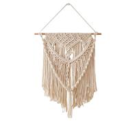 Genérico Colgante de pared - Alfombra boho 50x70cm | Decoración de Pared Tejida a Mano con Borlas - Tapiz de Algodón para Dormitorio Salón Apartamento, Arte Bohemio, Natural Beige, Paquete de 1,