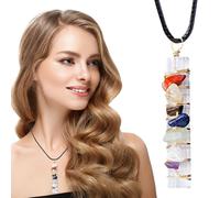 Genérico Colgante De Piedra, Amuleto De Multicolor, Collar de Alambre Envuelto con Gemas Naturales Hecho a Mano para Hombre y Mujer para Yoga Diario y Eventos Formales
