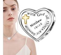 Genérico colgante del corazón, brazalete del corazón religioso - Encogido religioso amado | Joyas de tema cristiano colgan para Navidad/Día de la Madre, Collar de brazalete para la pulsación