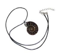Genérico Colgante Fósil De Caracol - Colgante Fósil De Amonita Natural, Auténtica Joyería De Concha Marina, Regalo Elegante Para Mujeres | Espécimen Mineral Raro Con Cordón, Piedra Coleccionable