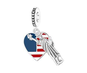 Genérico Colgante para hacer pulseras - Estatua Mujer Bandera Americana - Abalorios metálicos decorativos para pulseras - Regalo para Adultas Mujeres Niñas Mochila Bolso Cartera Diario Cumpleaños