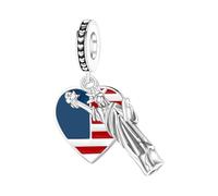 Genérico Colgante para Pulsera - Accesorios de Joyería con Bandera Americana - Accesorio para Hacer Bisutería,Regalo para Adultas Mujeres Niñas Mochila Bolso Cartera Diario Cumpleaños