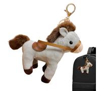 Generico Colgante Simulado Con Riendas - Muñeca De Peluche | Colgante Para Bolso Mascota Año Del Caballo Con Realista Para Adultos Niños Chicos Niñas Cartera Escuela Mochila Equipaje Para Coche, Gris