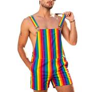 Genérico Colgantes Casual Pantalones Cortos Month Themed Adjustable Dungaree Pants, multicolor, L
