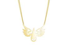 Genérico Colgantes de alas de ángeles collares para mujeres punk hip pop espacial ejército marin collar de sangre joyería regalos