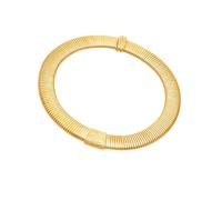 Genérico Collana Raspini Tubogas Croco in Argento 925 Placcato Oro Giallo 18kt | Girocollo di Lusso da Donna Fatto a Mano in Italia con Texture Coccodrillo, Stile Unico