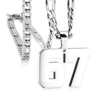 Genérico Collar 67 para Niños - Decoración Divertida Unisex De Acero Inoxidable,Festivo 67,Para Decoraciones en Otoño e Invierno, Acción de Gracias, Fiestas, Hogar, Dormitorio y Vacaciones